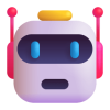 Üzgün yüz ifadesi ile çizgi karakter robot.