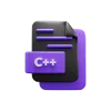 C++ simgesi ile grafik tasarım illüstrasyonu